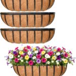 Metal Railing Planter with Natural Coconut Coir Liner