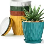 Plastic Plant Pots with Saucers