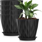 Plastic Plant Pots with Saucers