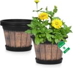 Whiskey Barrel Planter Set
