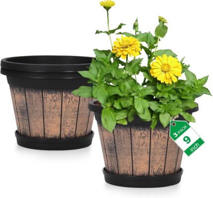 Whiskey Barrel Planter Set